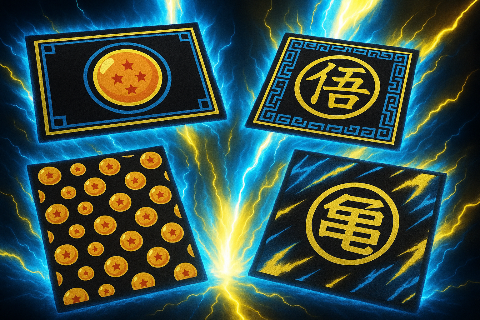 Banner móvil con alfombras Dragon Ball estilo Kamehameha
